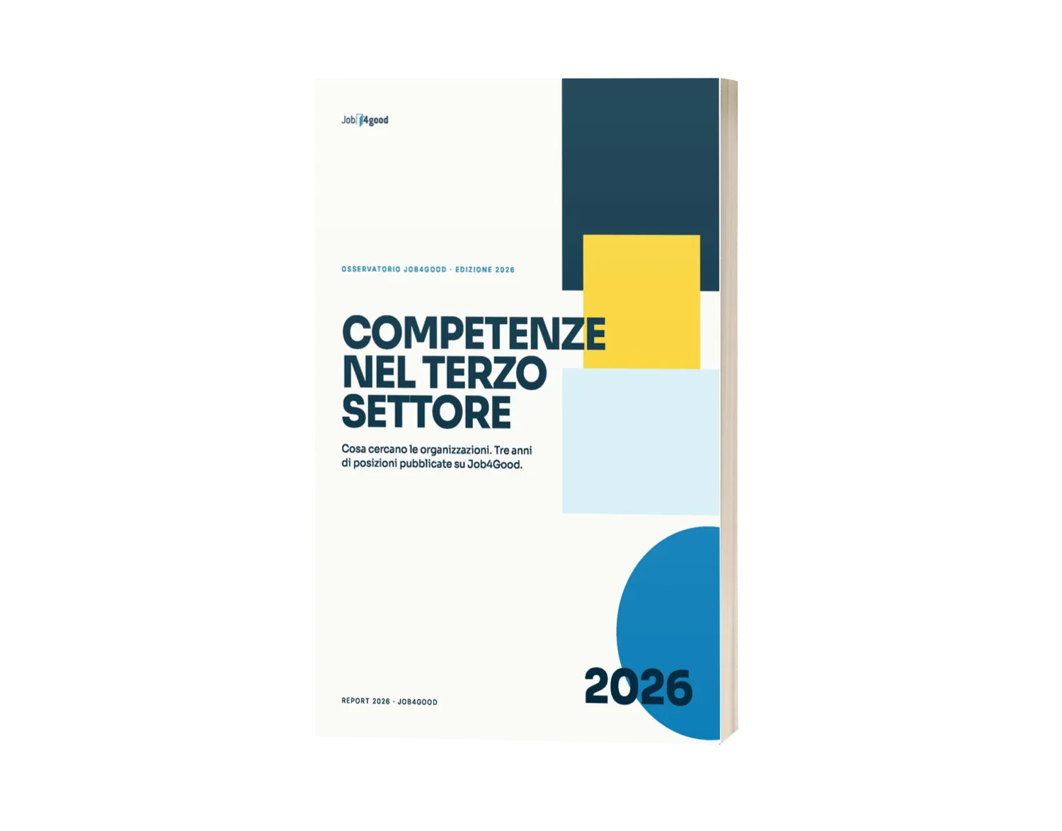 Copertina del Report 2026 Competenze nel Terzo Settore — Osservatorio Job4Good